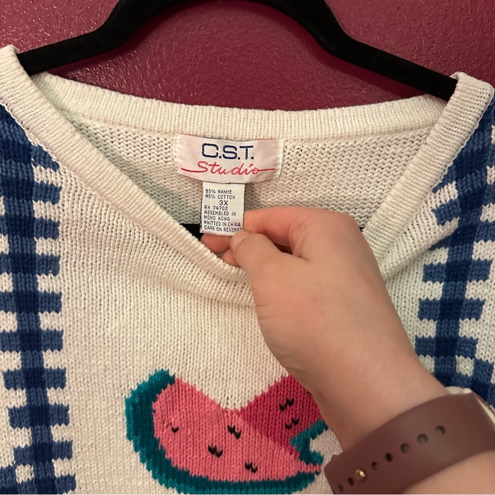 White Fruit-Print Sweater - Picture 3 of 8